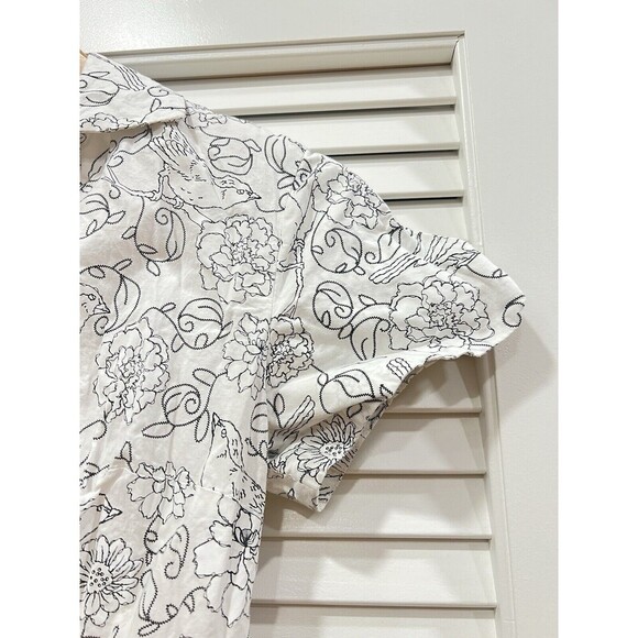 Bea & Dot By ModCloth Bird & Flower Floral Print Dress Small Picnic Spring - Picture 2 of 7